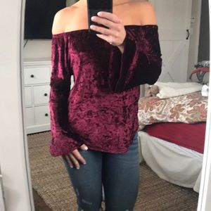 Crave famous crushed velvet blouse